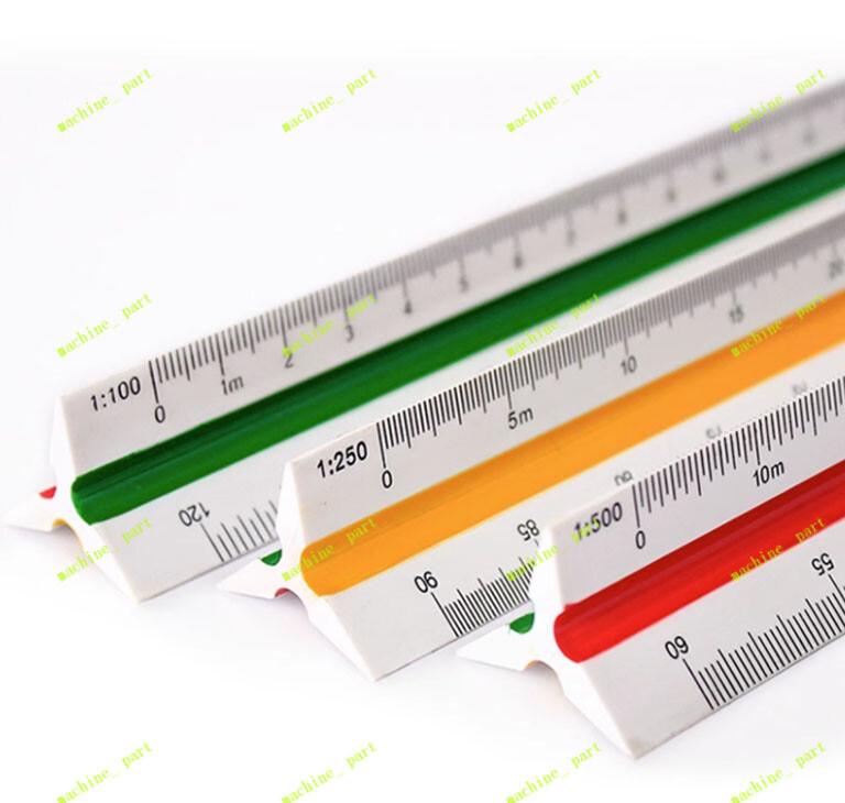 30cm/12" Solid Plastic Metric Triangular Scale Ruler Architect Engineers gallery