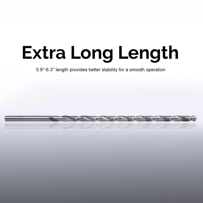 5 Size Extra Long Drill Bit Set 150mm HSS Straight Shank 2-5mm Diameter Wood gallery