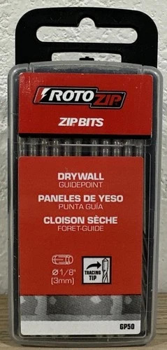 RotoZip GP50 Zip Bits Drywall Guidepoint 1/8” Cutting Bits 45 Pack (5 MISS) C1
