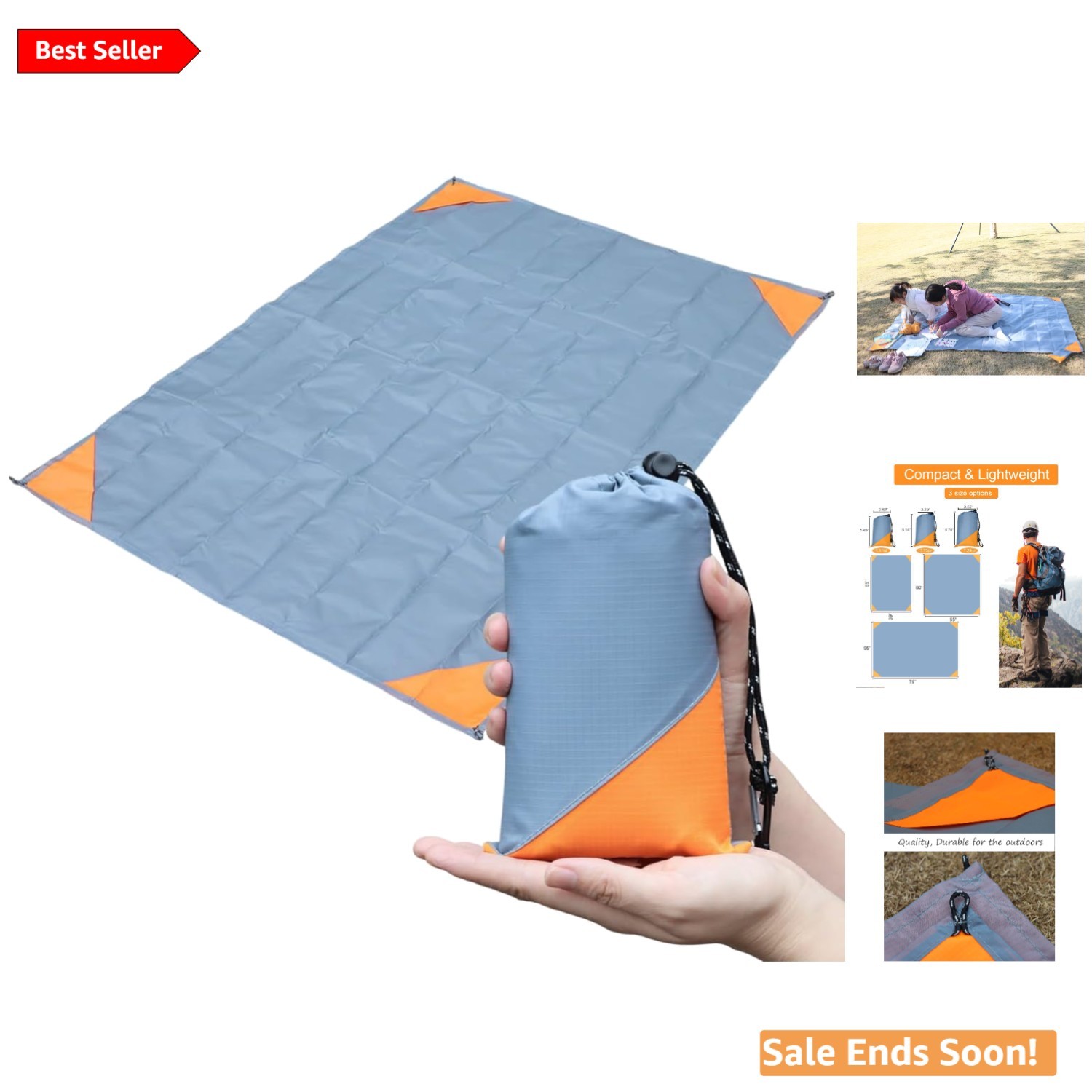 Lightweight 55"x79" Pocket Picnic Blanket - Waterproof & Quick Dry Setup gallery