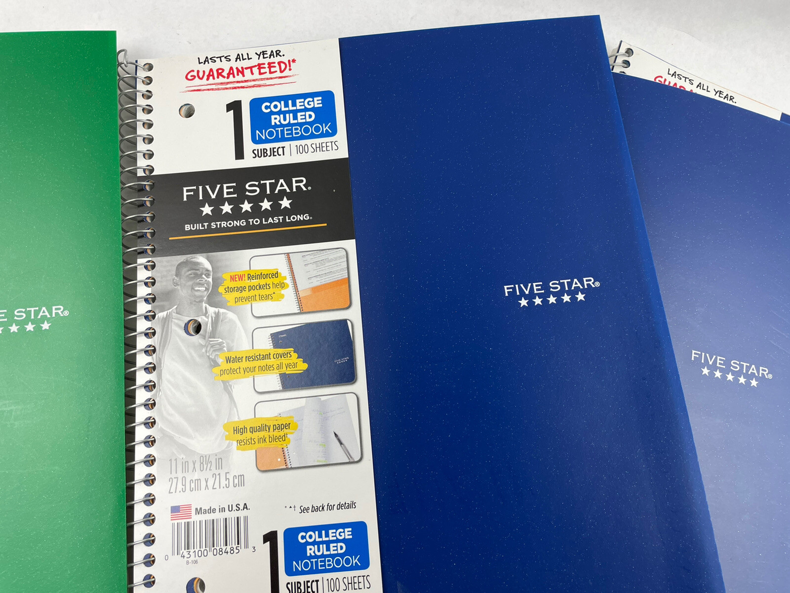 Mead Five Star 5 Subject Wide Ruled Notebook + 3x 1 Subject Spiral lot 4 gallery