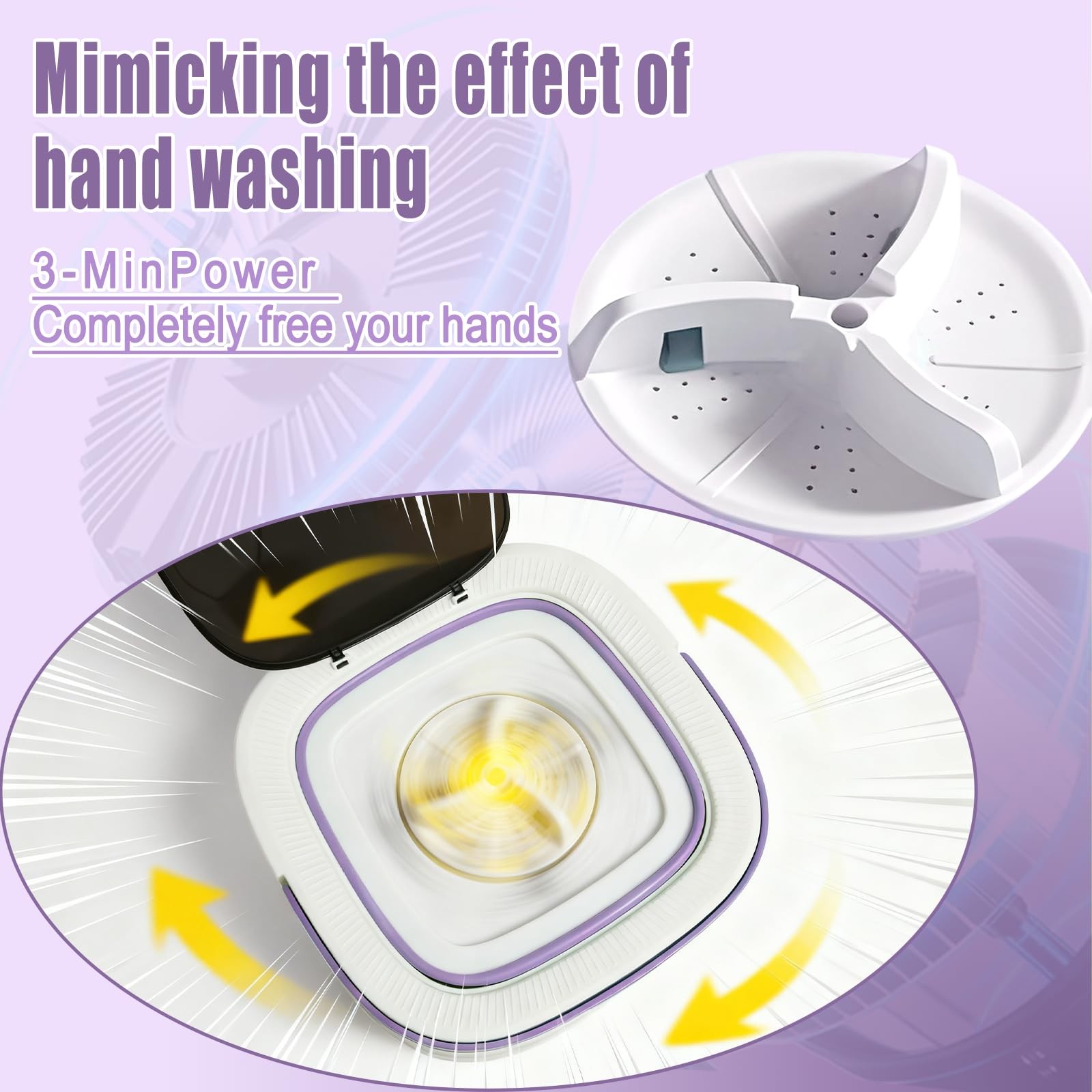 Mini Portable Foldable Washer - 16L Portable Washing Machine, Spin dryer, Sma... gallery