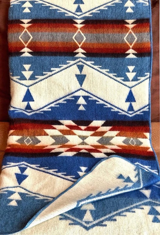 EXTRA LARGE SOFT & WARM ALPACA WOOL BLANKET 75"x90" SOUTH AMERICAN DESIGN gallery