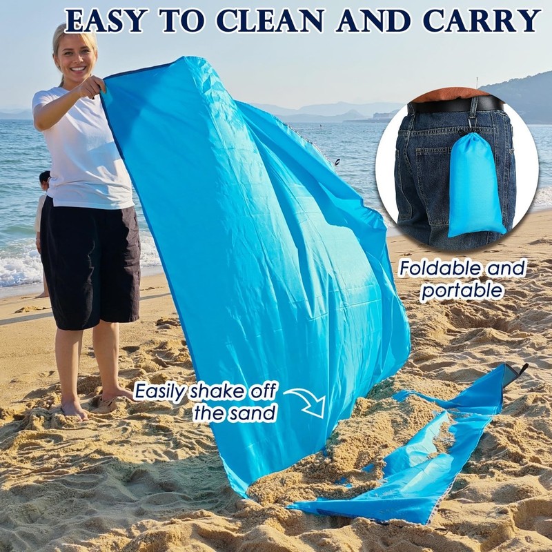 Beach Blanket Sandproof Waterproof Compact Pocket Picnic Blanket Quick-Drying gallery