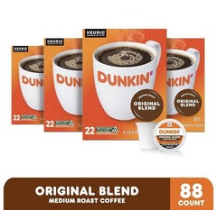 Dunkin’ Donuts Original Blend Medium Roast K Cup Coffee Pods – 88 Count