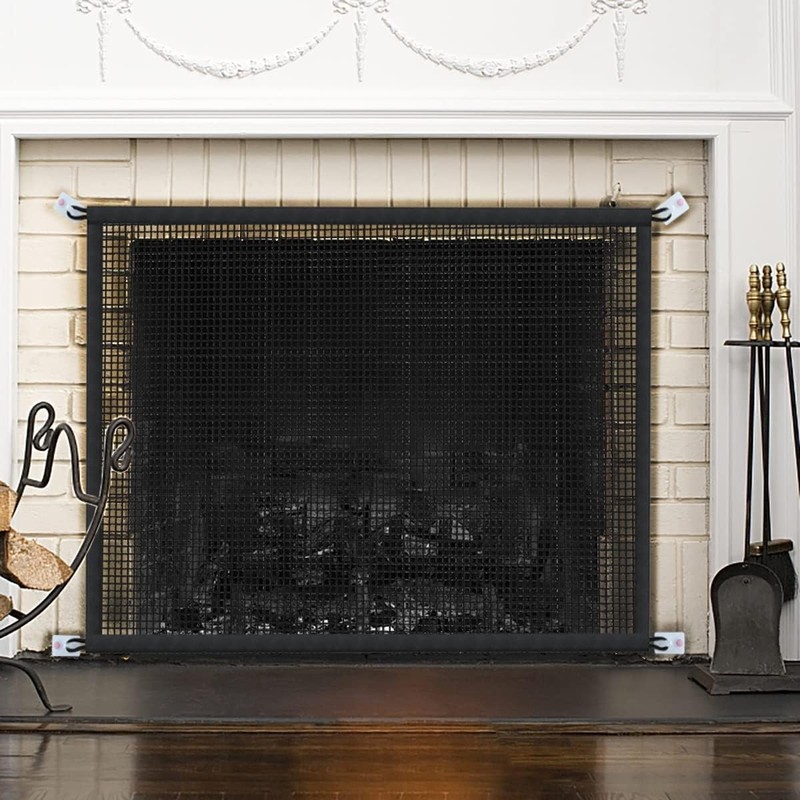 Fireplace Screen Safe Mesh Gate: Child Proof Barrier Guard Living Room Fire Plac gallery