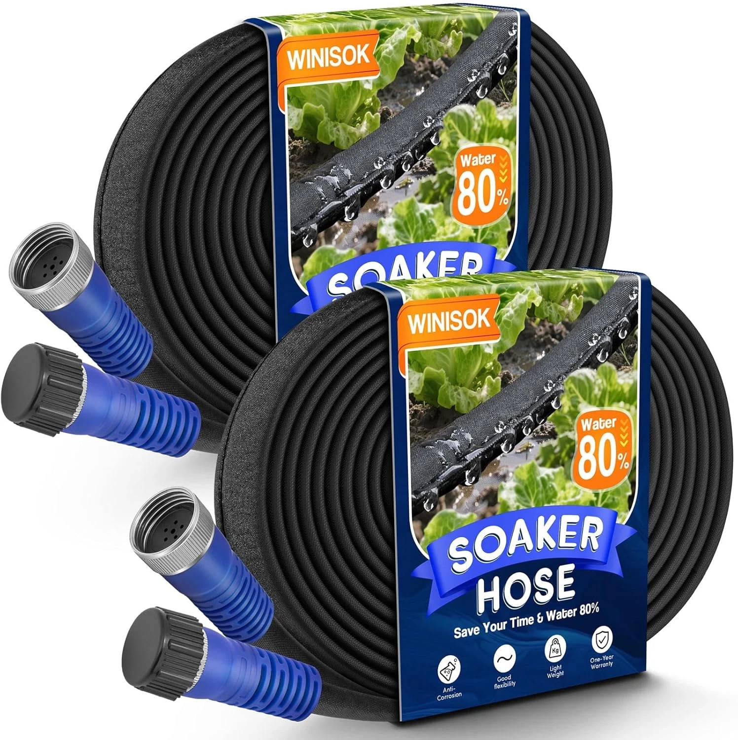 Upgrade Heavy Duty Soaker Hose 100FT, Thickened Flat Garden Hoses, Leak-proof gallery