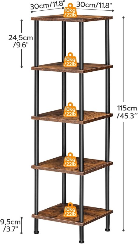 5-Tier Corner Shelf Stand Corner Square Rack Display Shelf Tall Storage Plant gallery