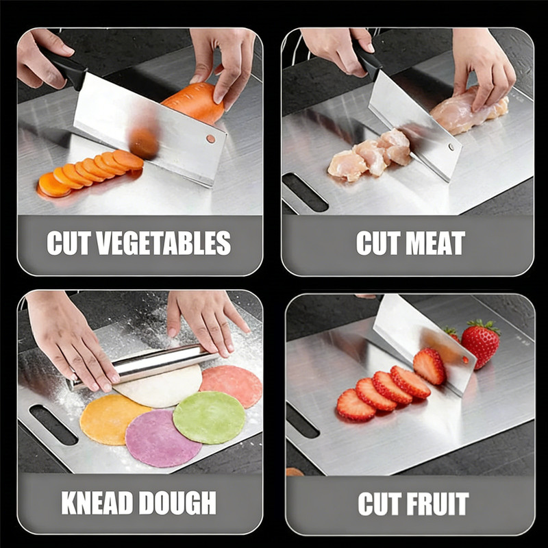 Stainless Steel Cutting Board Double-Sided Titanium Chopping Board for Kitchen gallery