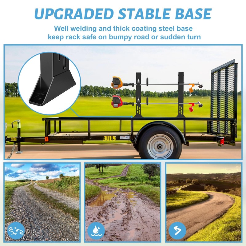 Trimmer Racks for Open Trailers - Weedeater Rack Lockable Weed Eater Racks for O gallery