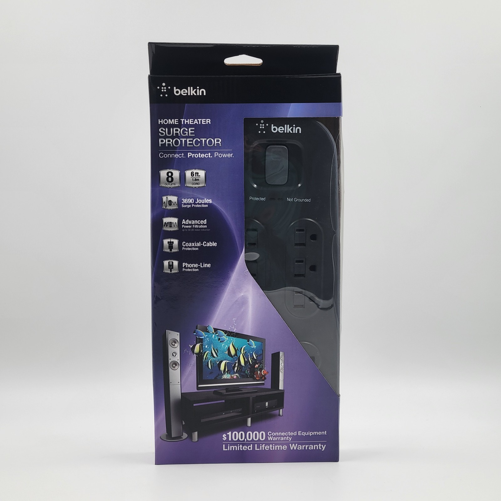 Belkin 8 Outlets Home Theater Surge Protector 6 Ft Cord Brand New! Sealed! gallery