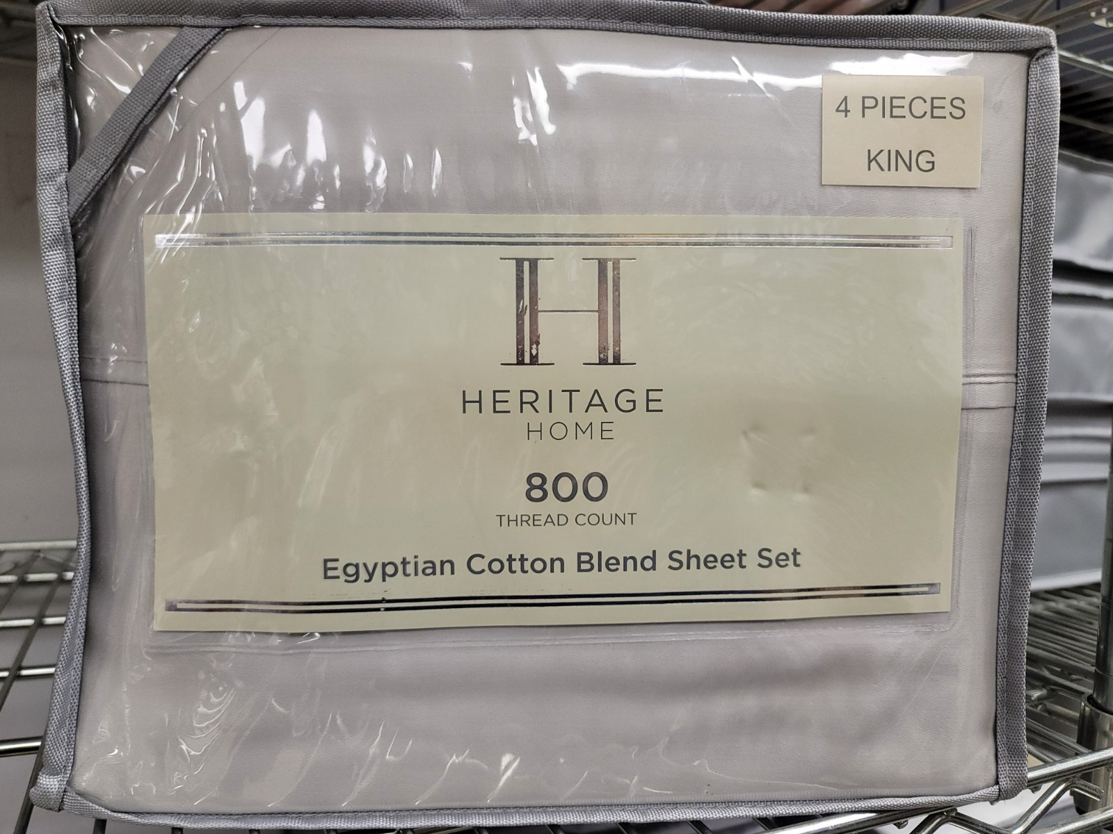 Heritage Home 800 Thread Count Cotton Blend &Polyester KING Sheet Set Light Grey gallery