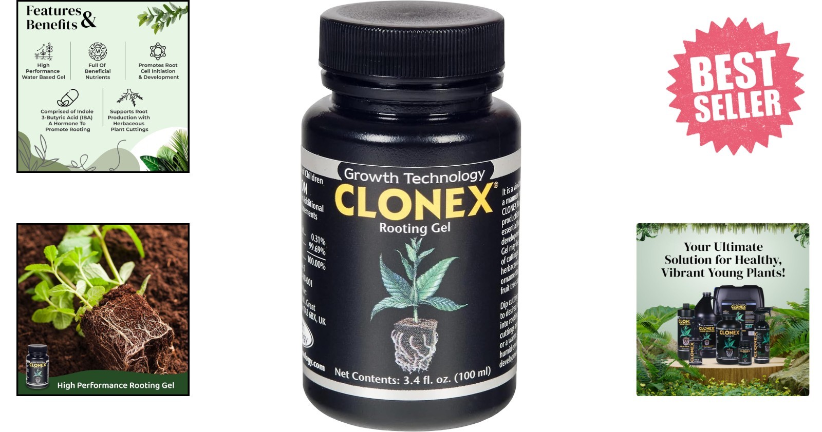 Clonex Rooting Gel - High-Performance Rooting Compound for Plant Cuttings, Conta gallery