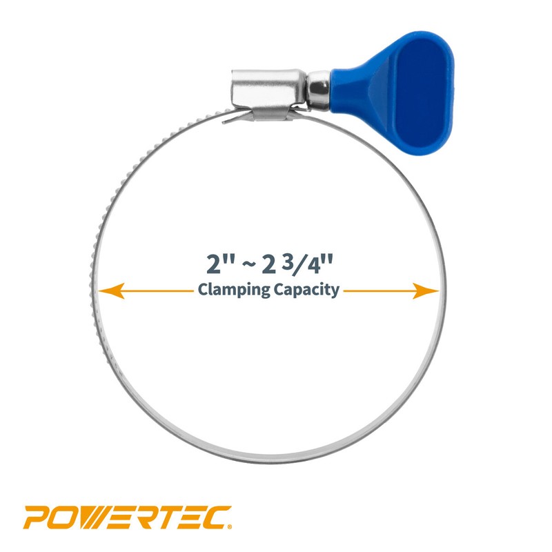 POWERTEC 2-1/2 Inch Adjustable Key Hose Clamp for Dust Collectors - 5PK (70127) gallery