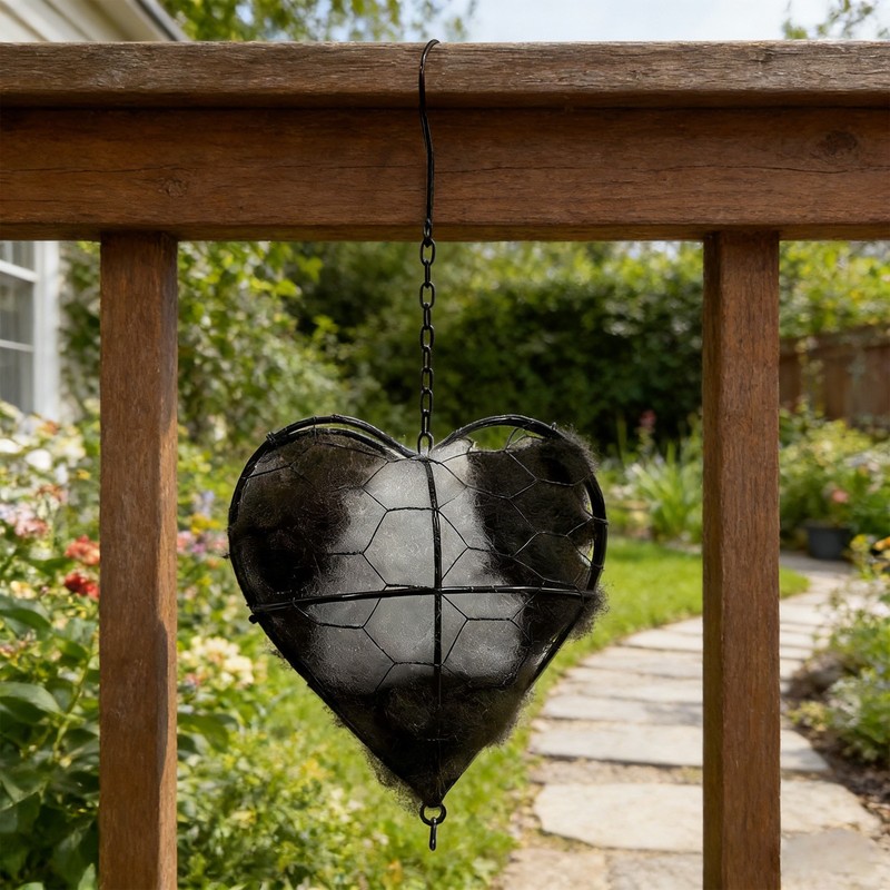 Heart-Shaped Bird Nesting Material Station Reusable Birds Nests Material Holder gallery