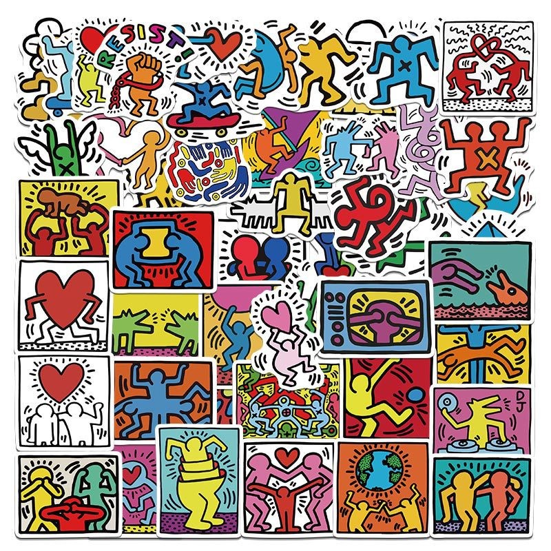 50pcs Waterproof Keith Haring Stickers, Artist STICKERS，030-1 gallery