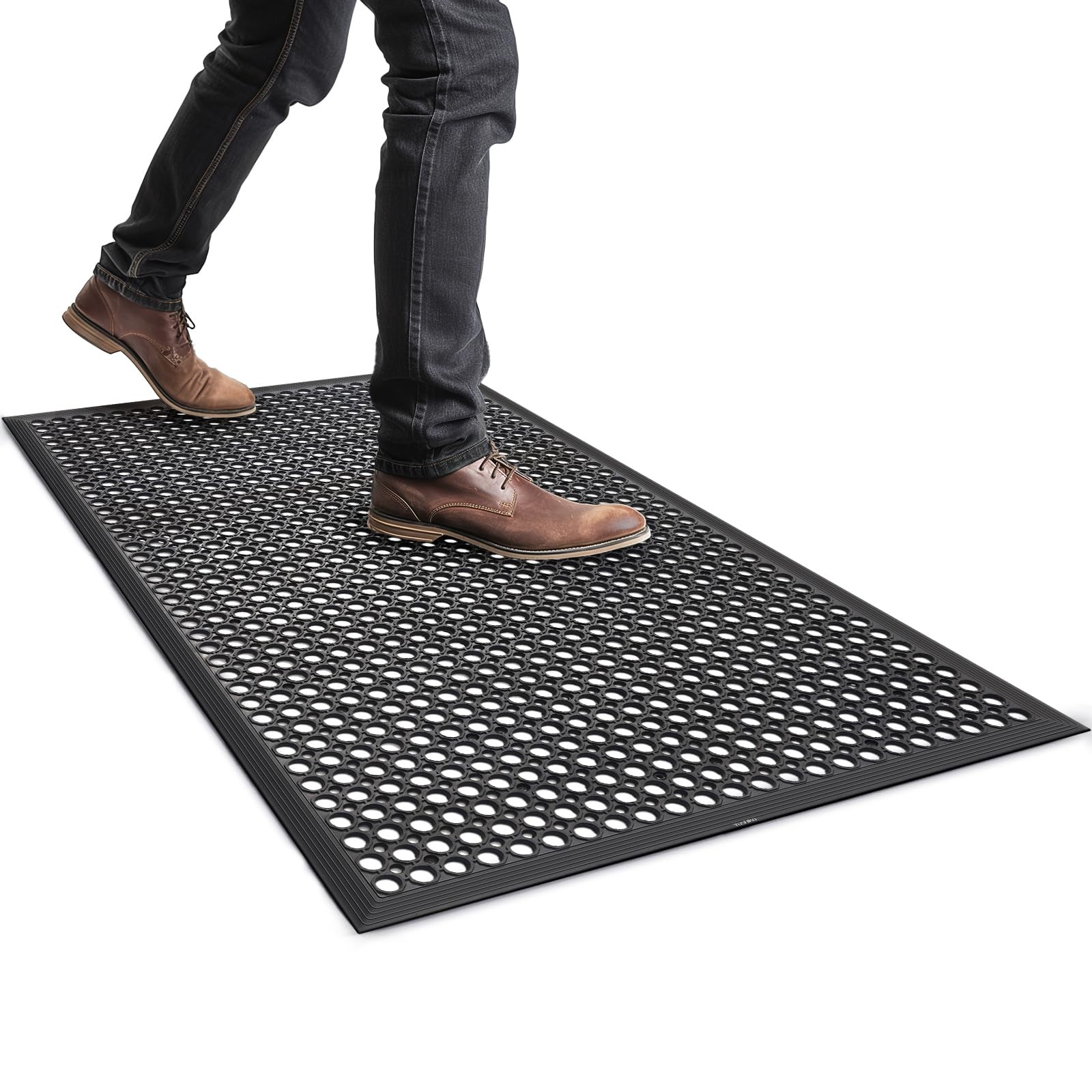 Rubber Floor Door mat Anti-Fatigue Commercial 60"L x 36"W x 0.4"Th, Black gallery