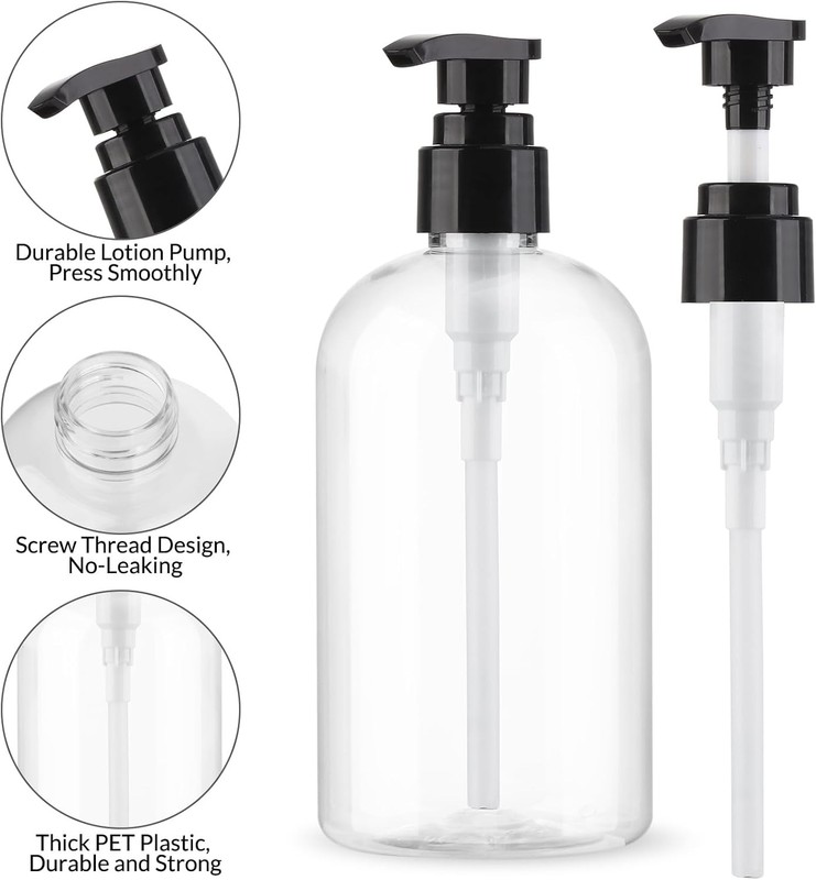Empty Pump Bottles Dispenser 2 Pack 300ml/10.15oz. Clear Plastic Pump Bottle gallery