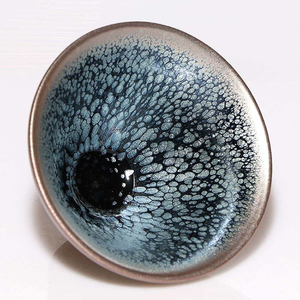 Apingjenz Tenmokus Tea Cup Bowl Oilspot Glaze, Ceramic Jianzhan Teacup 80ml 2.71 gallery