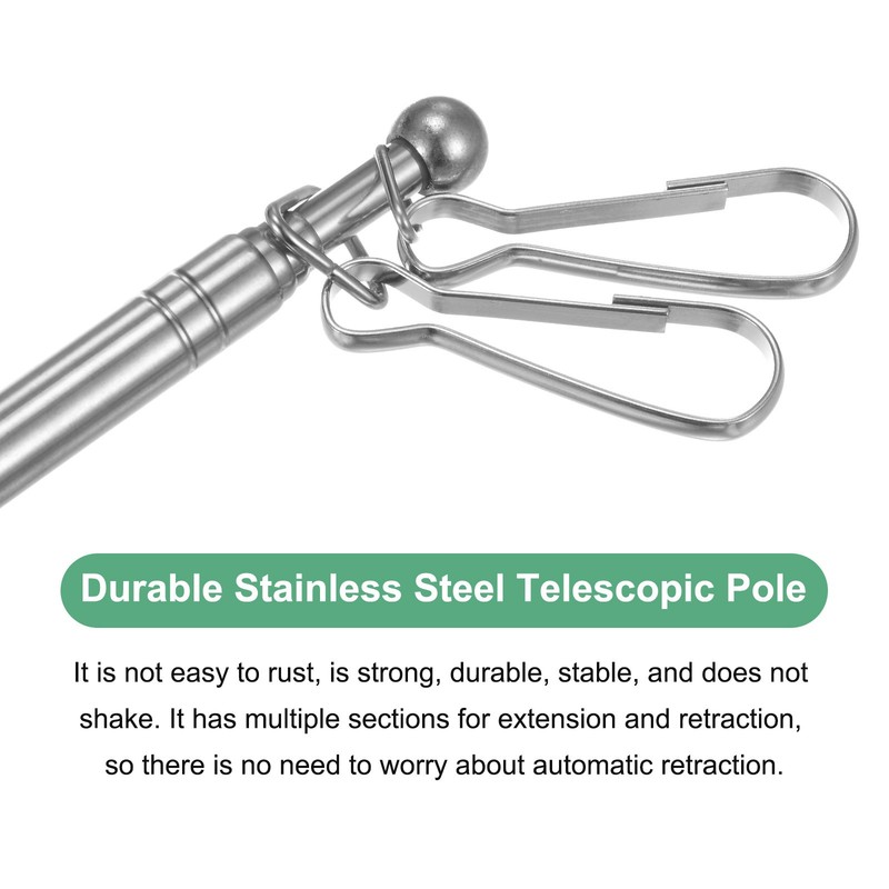 4-Pack 3.28Ft/1M Telescopic Flag Pole with Clips Orange gallery