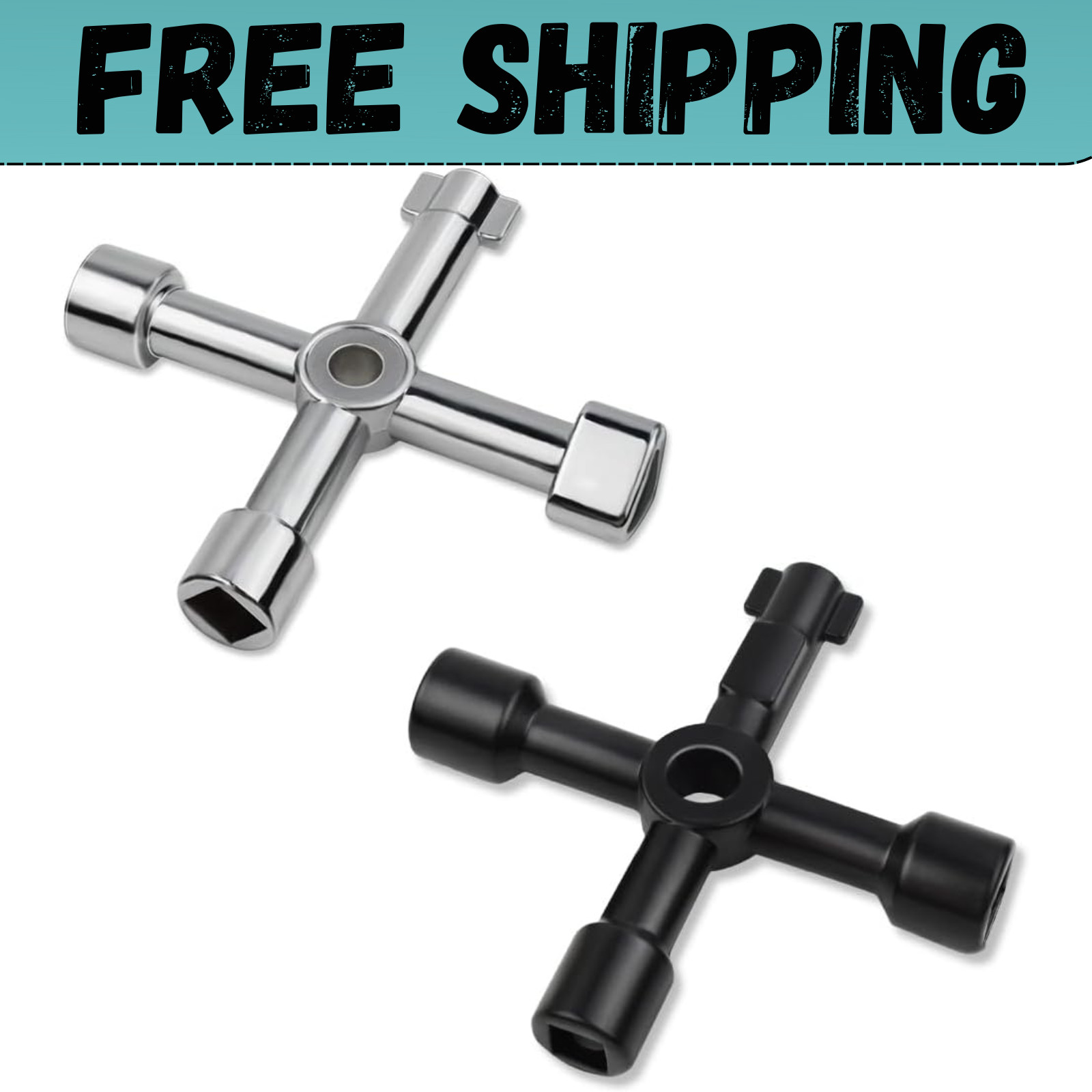 2 Pack 4-way Sillcock Key Wrench Multifunctional Water Utility Key for Water New gallery