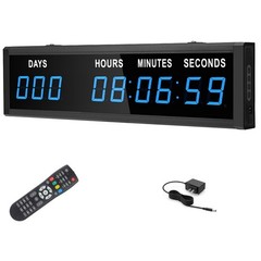 Blue 1.8″ 9Digits Large LED Countdown Count Up Days Clock with Remote Christm…