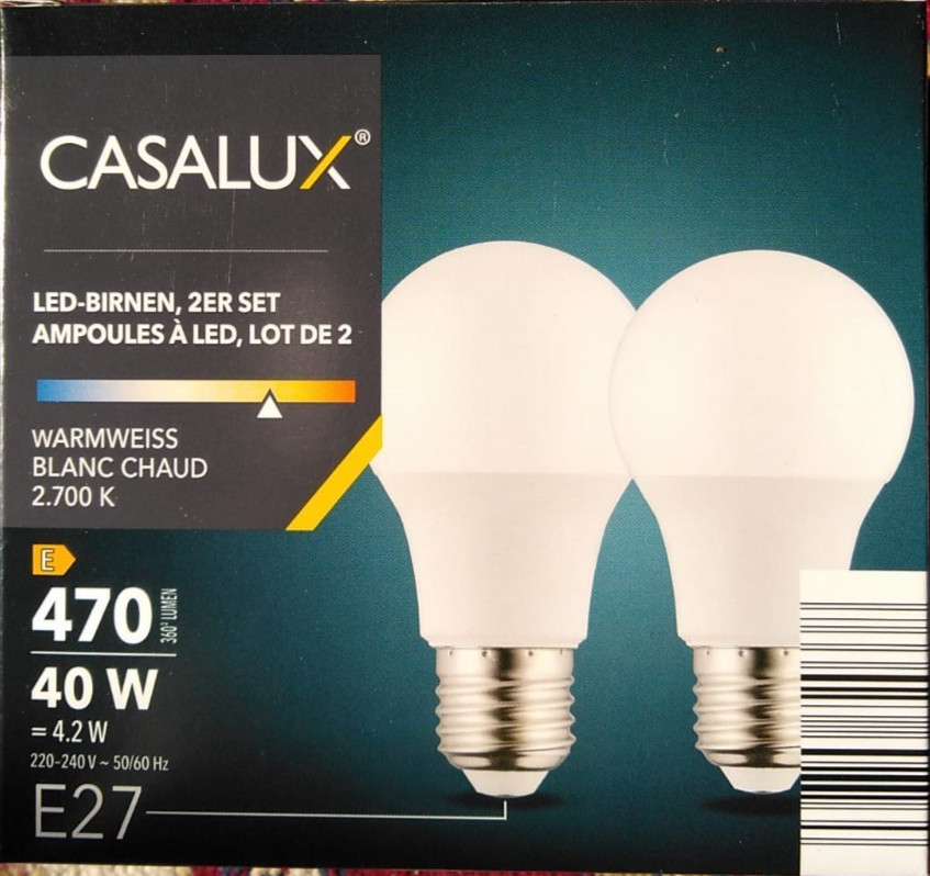 2x LED BULB LIGHT BULB ROUND GLOBE GLOBE 470lm 40W 4.2 WATT NEW