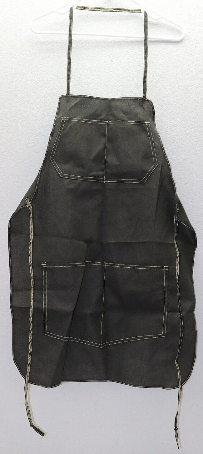 Black polyester Apron with pockets and ties 29 1/2in L x 21in W E016 gallery