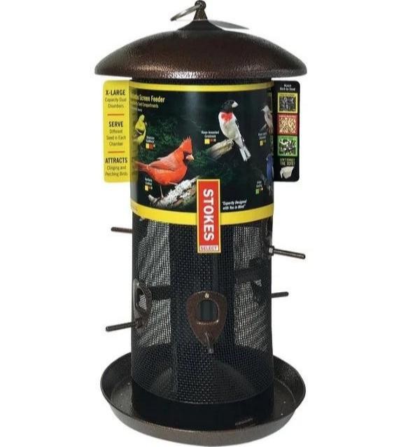 MORE BIRDS Giant Combo Screen Bird Feeder Dual Seed Chambers 8 Qt Large Capacity gallery