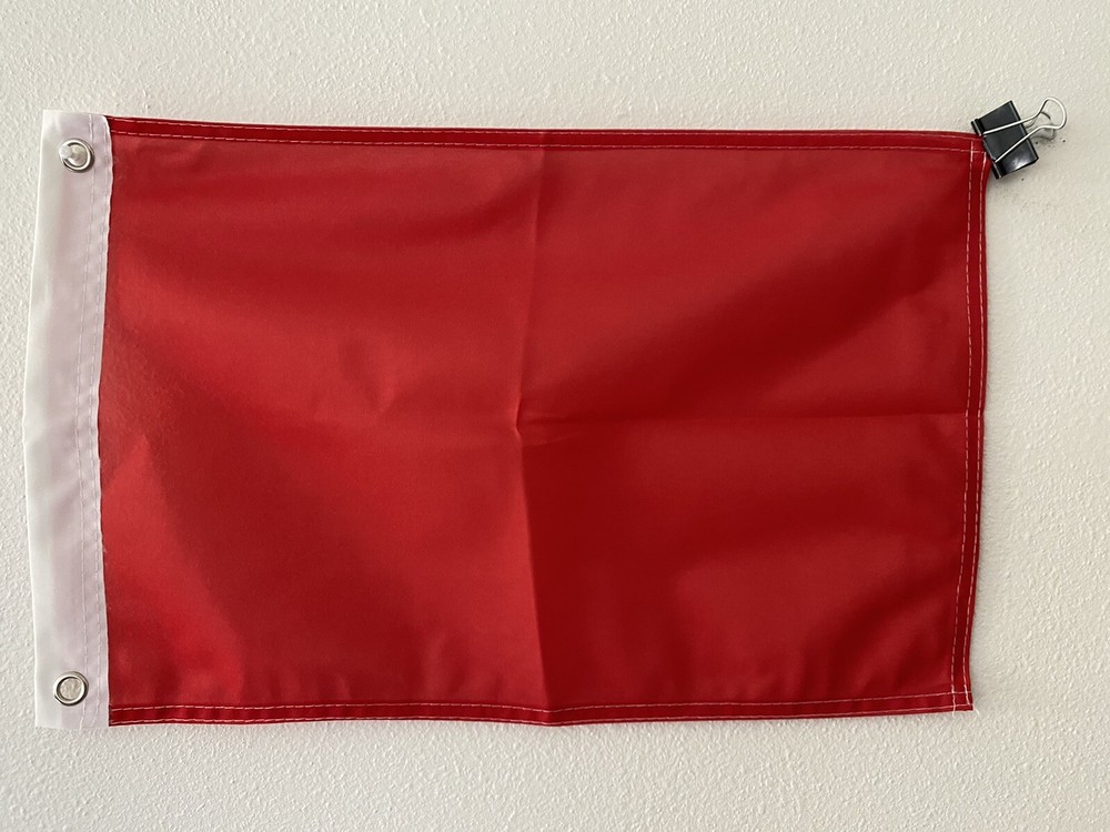 Red- 12"x18" Red Solid Color Super Polyester Flag-On Sale!5