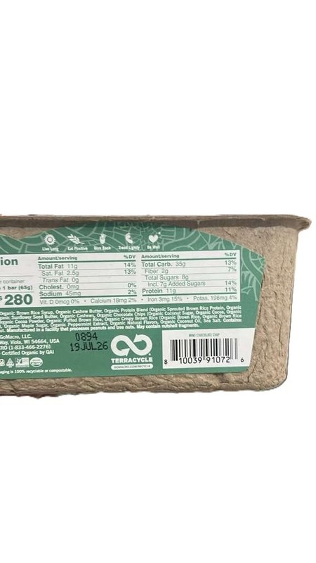 Gomacro, MacroBar Mint Chocolate Chip, 12 Count gallery