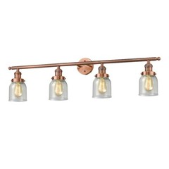 Innovations 4 Light Small Bell Bathroom Fixture in Antique Copper – 215-AC-G54