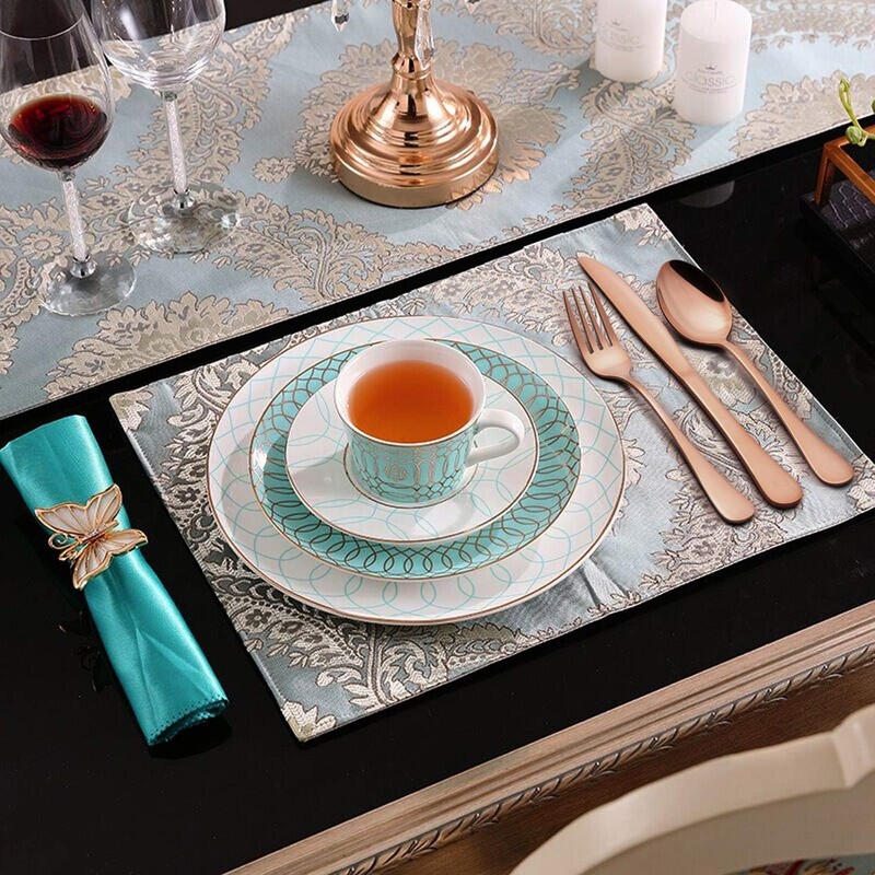 10-Piece Copper Silverware Flatware Set for 2, Stainless Steel Cutlery Set gallery