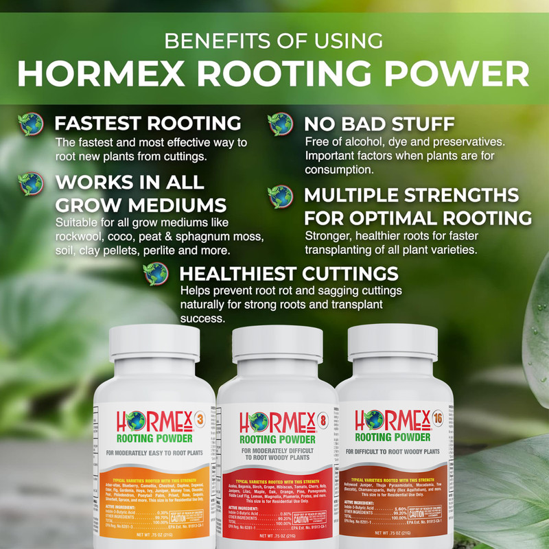 Hormex Rooting Powder #3, 8, 16 Pack - Easy to Difficult to Root Woody Plants gallery