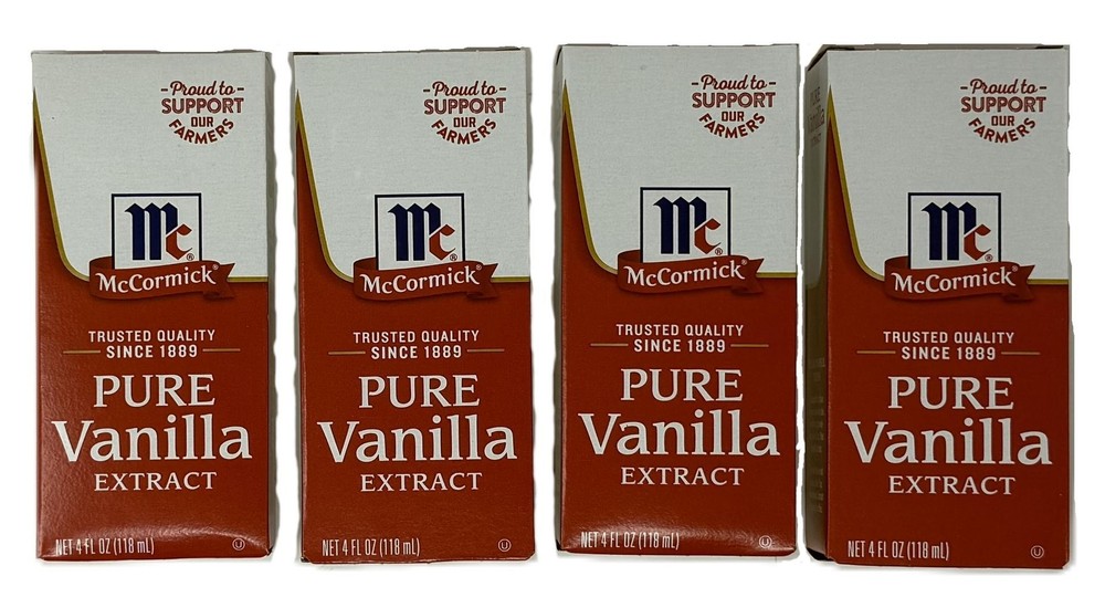 4 McCormick PURE Vanilla Extract- 4 FL OZ, Gluten Free, No Corn Syrup, EXP 03/29