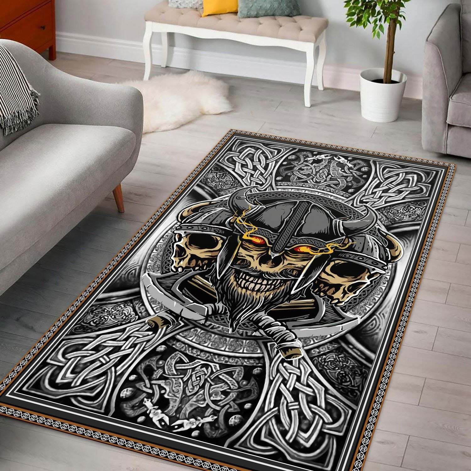 Personalized Viking Warrior Rug Regtangle Rug Carpet gallery