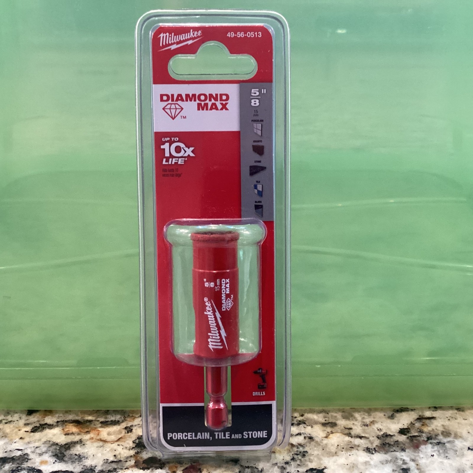 Milwaukee Diamond MAX 5/8 in. Porcelain Tile & Stone Drill Bit 49-56-0513 - NEW gallery