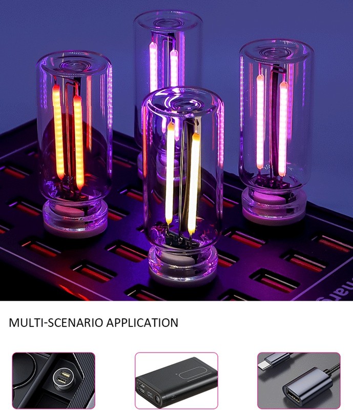 1PCS Touch Control Car USB Blue LED Light Atmosphere Night Light Dimmable New gallery