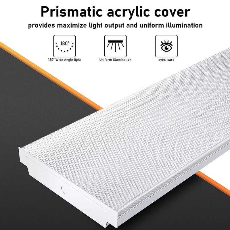 4FT LED Wraparound Light 40W 6000LM Flush Mount 3500k-5000K Shop Lights (2-Pack) gallery