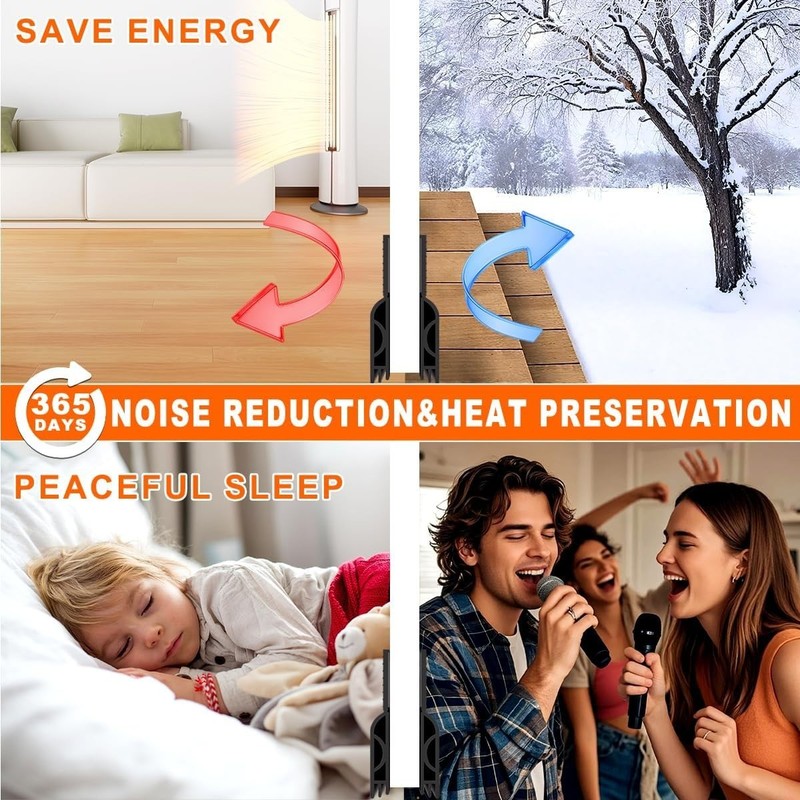 Adjustable Door Draft Stopper - 39'' Silicone Seal Blocker for Cold Insulation gallery