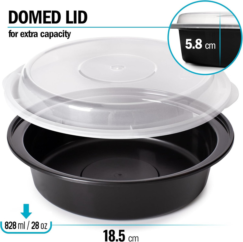 10 Pack 28oz Meal Prep Containers Round Food Storage Bowls with Lids BPA gallery
