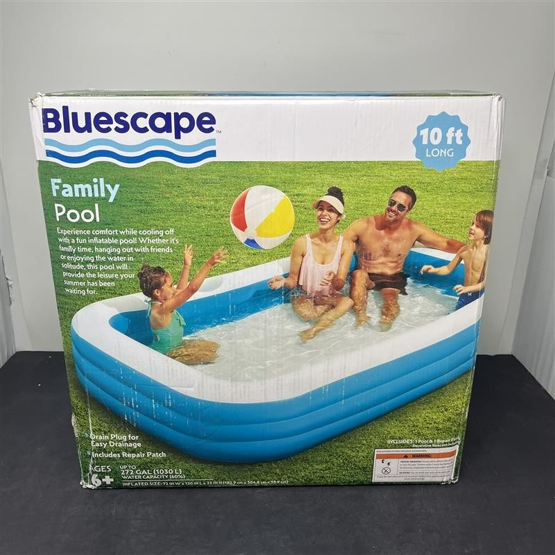 Bluescape 10ft Family Inflatable Swimming Pool, Rectangular, Age 6 & up, Unisex gallery