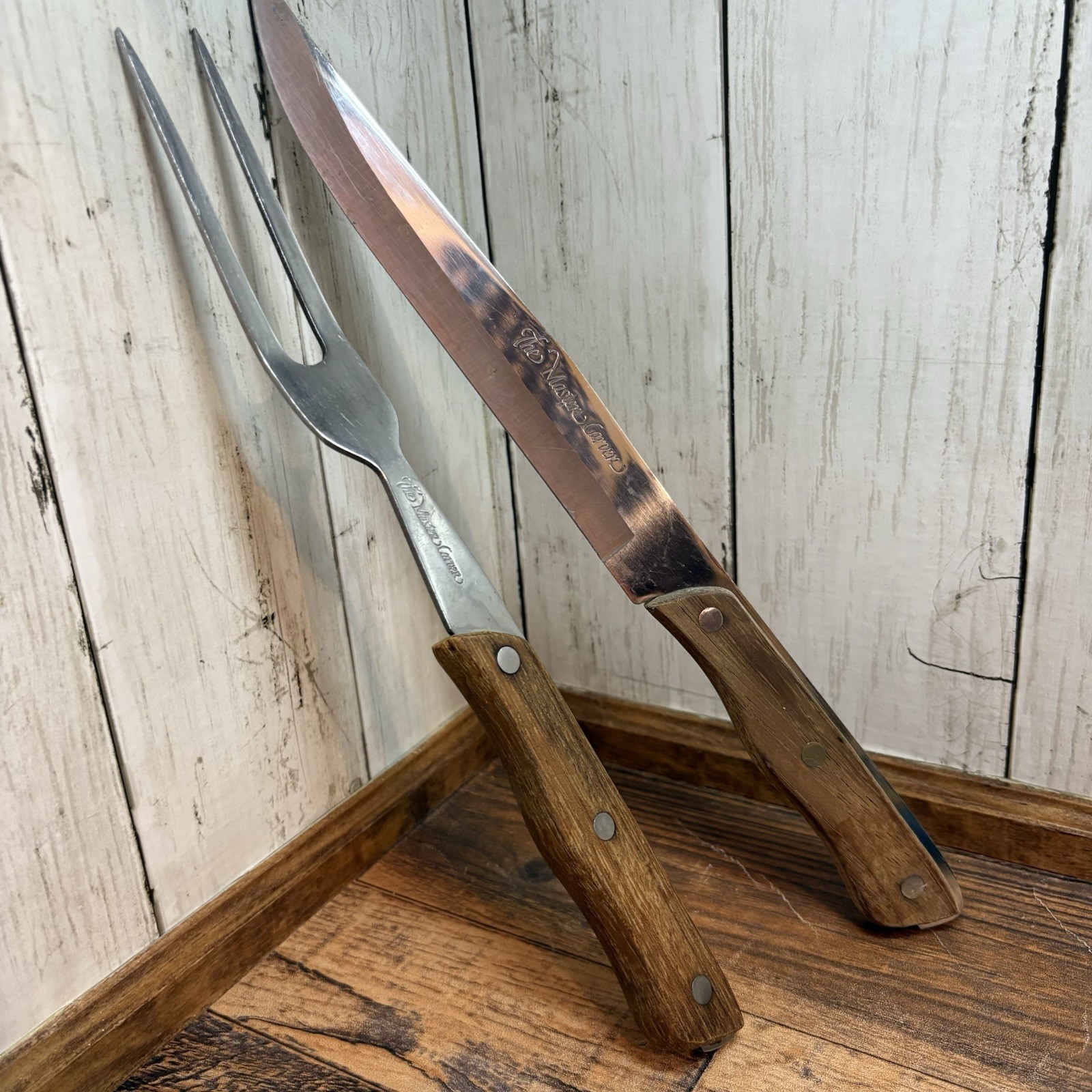 Frontier Forge Japan The Master Carver Knife & Fork Stainless Set Vintage gallery