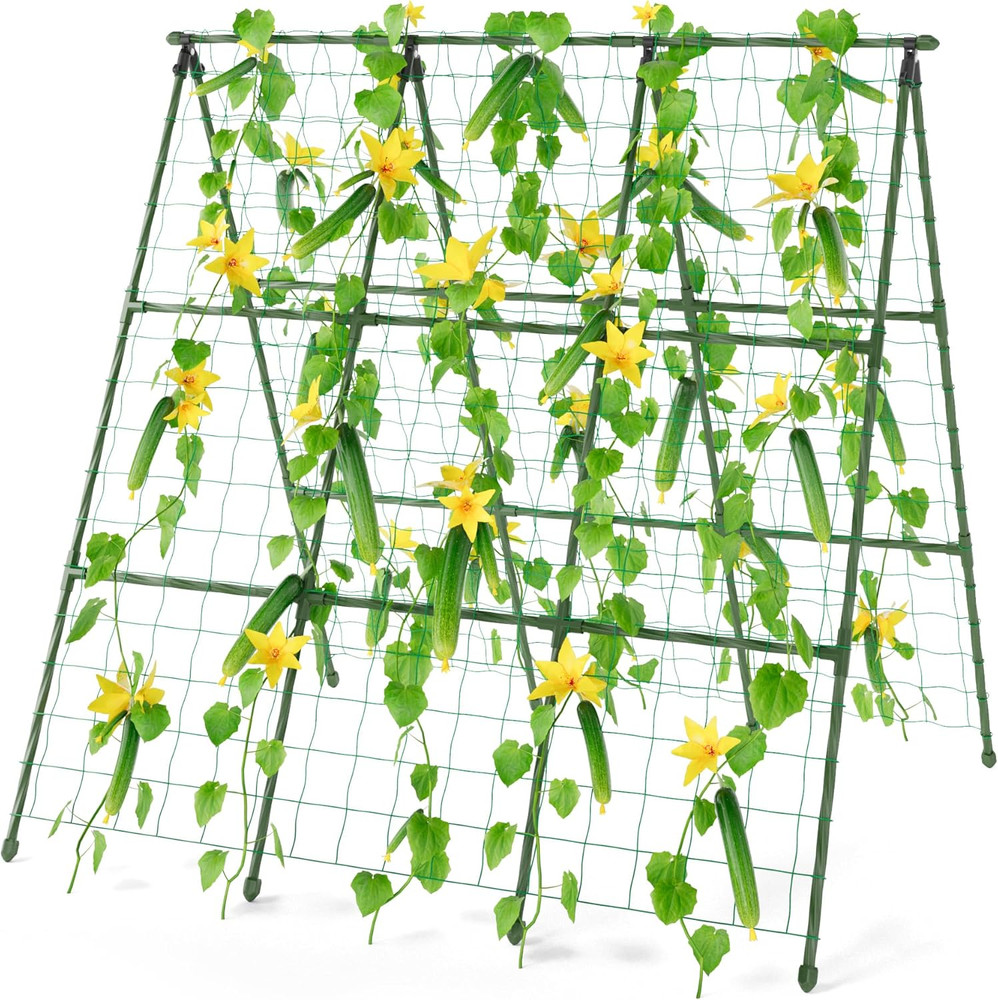 Metal A-Frame Garden Trellis for Climbing Plants, 48x48 Inch Support