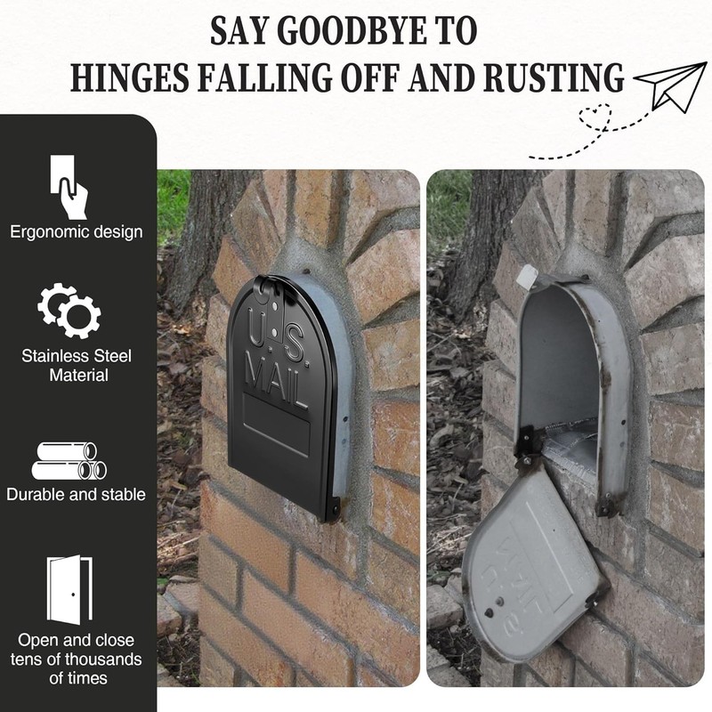 Mailbox Door Replacement Kit for Standard Brick Mailbox - 6.25" x 8" Black gallery