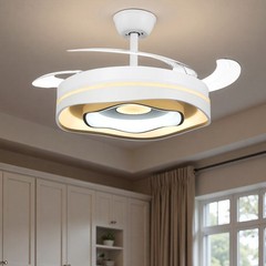 42″ Modern 3 Color Light Ceiling Fan w/ Light Remote Control Retractable Blades