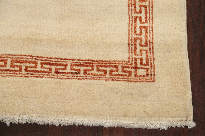 IVORY Bordered Gabbeh Kashkoli Oriental Runner Rug Hand-knotted 2' 8" x 10' 4" gallery