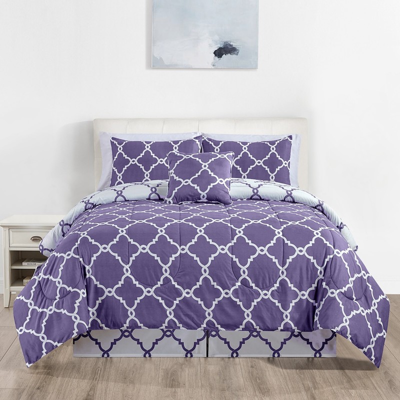5 Piece Reversible Comforter Set Down Alternative Duvet Insert Quilt Bedding Set gallery