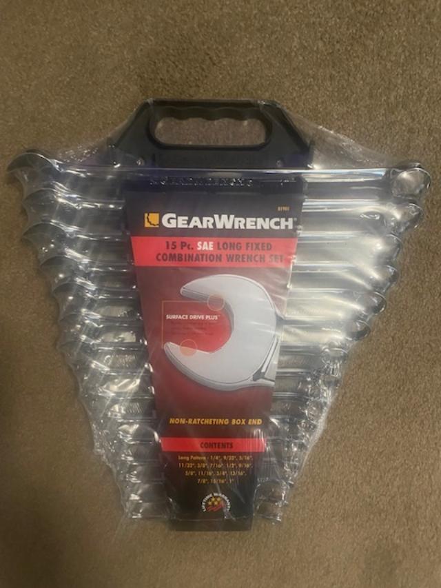 GearWrench 81901 15 Pc SAE Long Pattern Combo Non-Ratcheting Wrench Set gallery