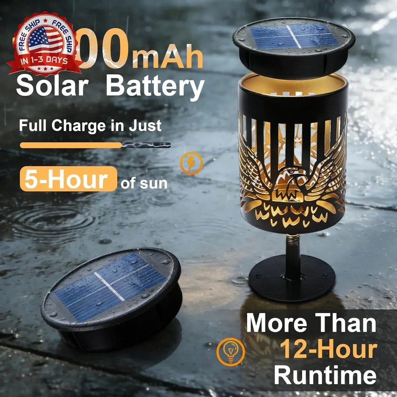 Solar Fence Lights 2 Pack, Outdoor Deck Step Wall Lights, Metal Waterproof LED W gallery